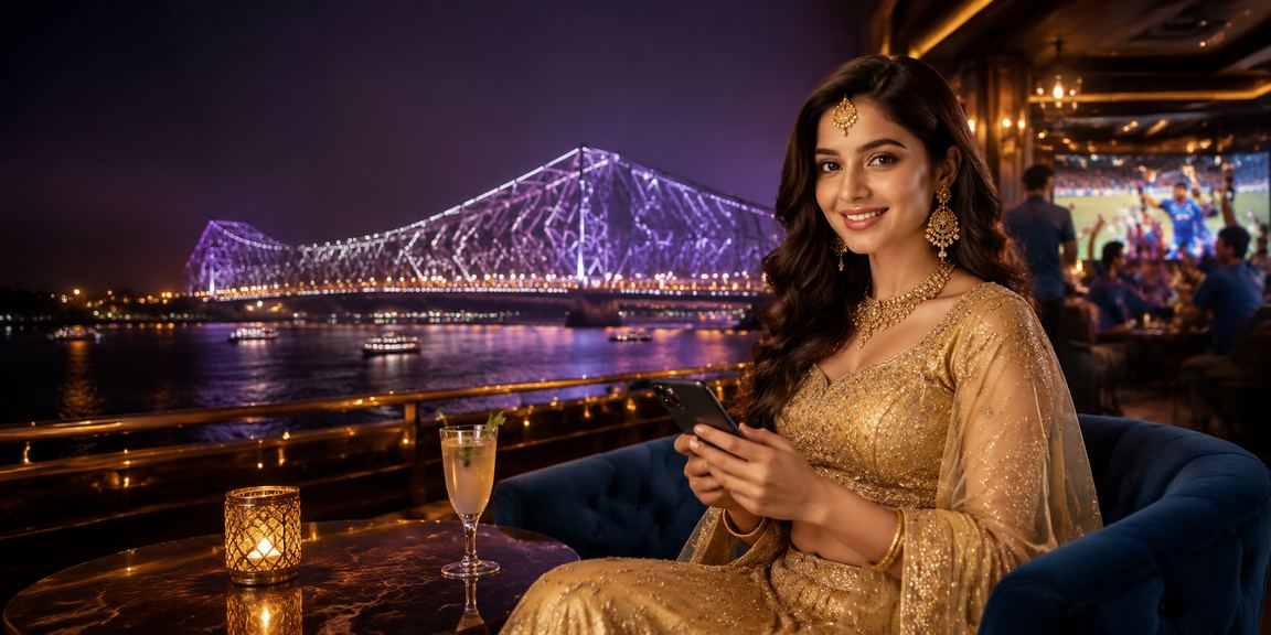 Cricket betting scene with traditional lehenga attire in Kolkata